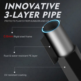 OnlyGarden umbrella trellis over a pot saves space for climbing plants.