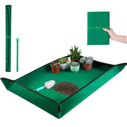 Onlysuki extra-large repotting mat unfolded for a spacious potting workspace.