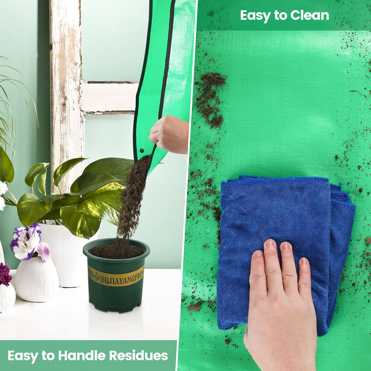 Onlysuki included straps help store mats securely after gardening tasks.