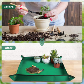 Onlysuki potting-mat-copper-buckles prevent spills and protect surfaces.