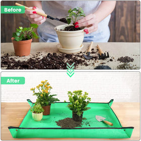 Onlysuki potting mat dirt control keeps work area clean during repotting tasks.