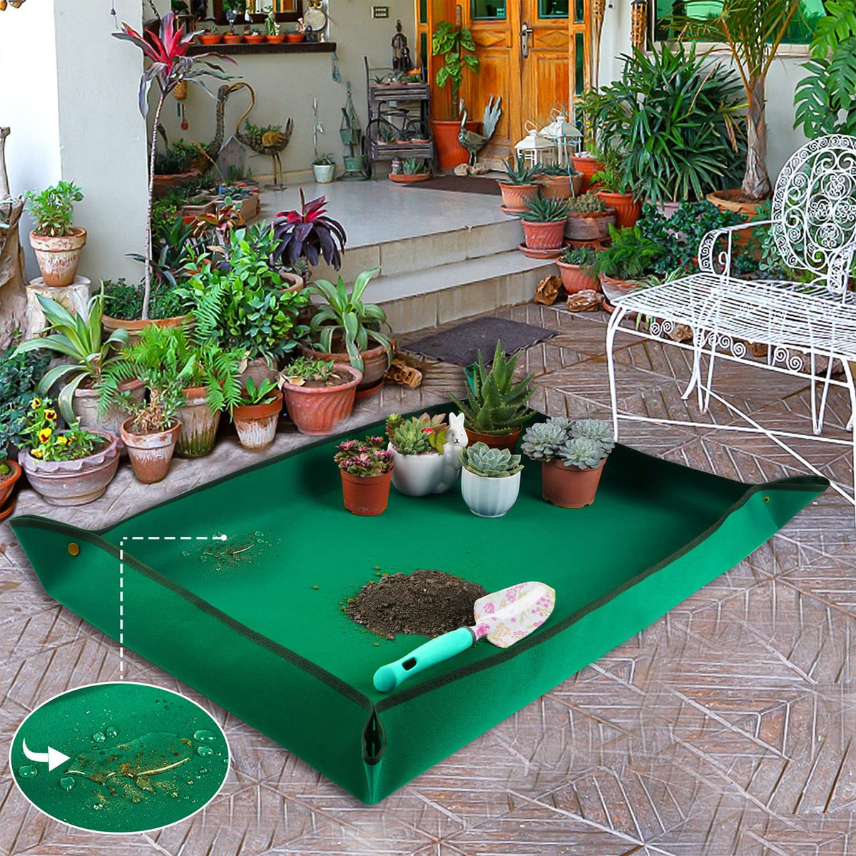 Onlysuki repotting mat helps keep desks tidy with dirt-mess control.