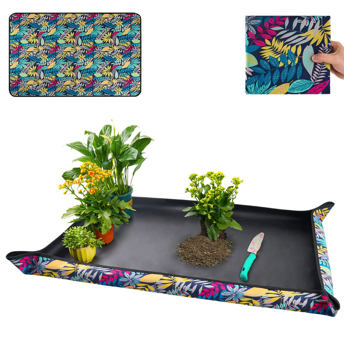 Onlysuki repotting mat folded-compact for a tidy workspace and quick setup.