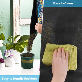 Onlysuki transplanting mat supports cleanup and soil reuse after repotting.