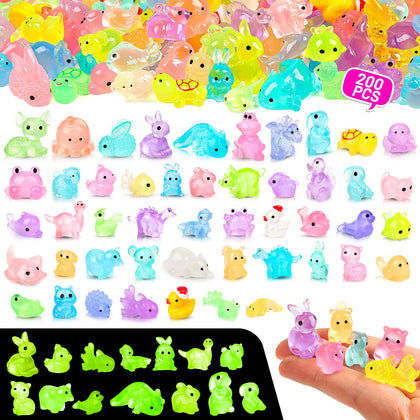 Onsioesd luminous mini resin animals for dollhouse decor and crafts