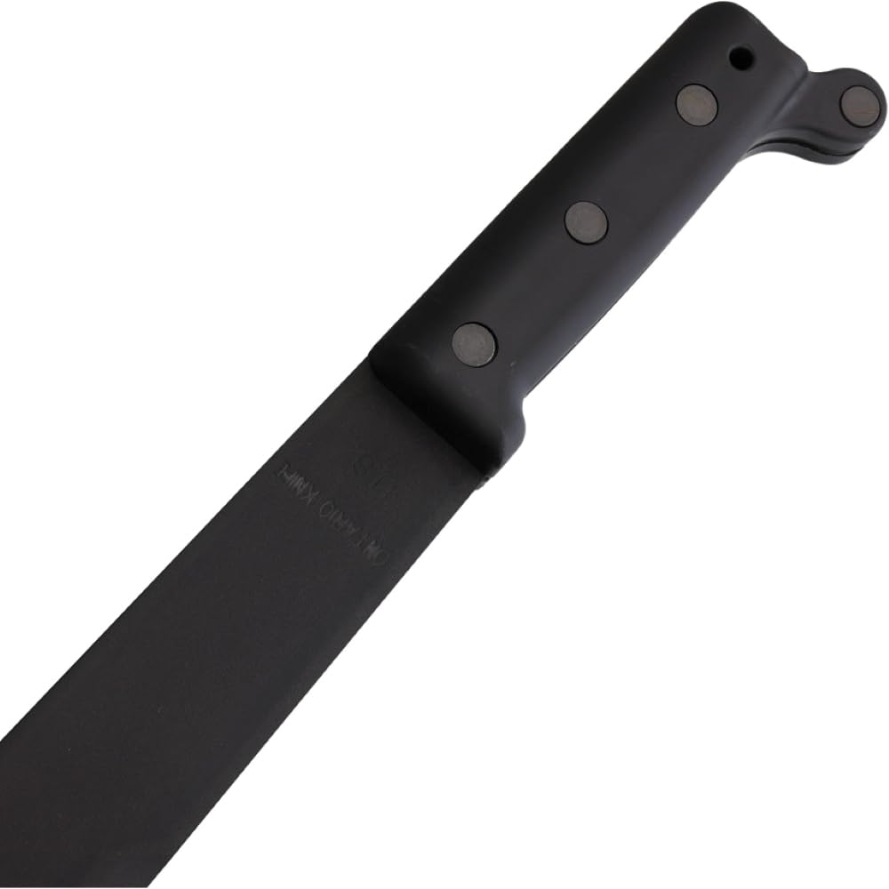 Ontario Traditional Machete grip, ergonomic rubber handle for secure, fatigue-free use.