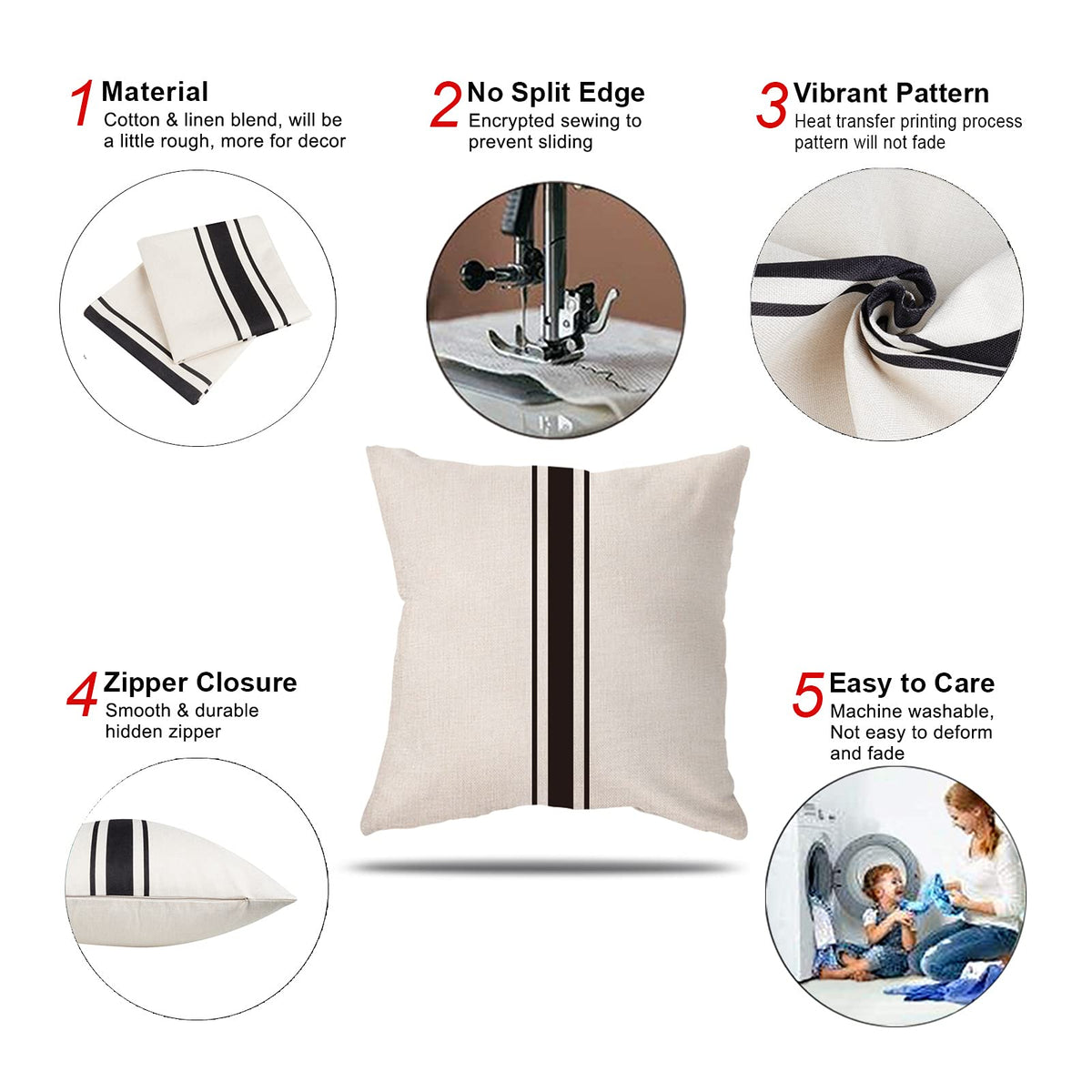 ONWAY care instructions icon indicates machine wash cold for easy cleaning