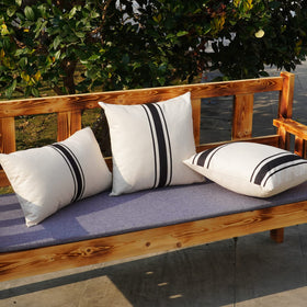 ONWAY stripe pillow cover decorates a patio sofa for casual outdoor spaces.
