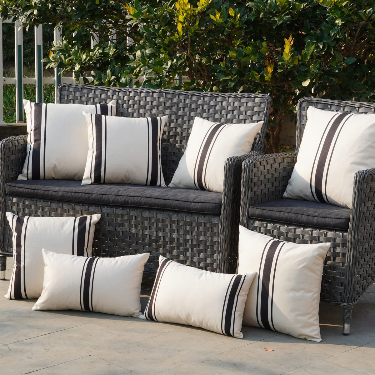 ONWAY machine-washable pillow cover simplifies outdoor maintenance.