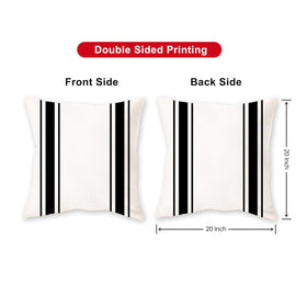 ONWAY outdoor pillow cover with black stripe, 20x20, waterproof and durable.