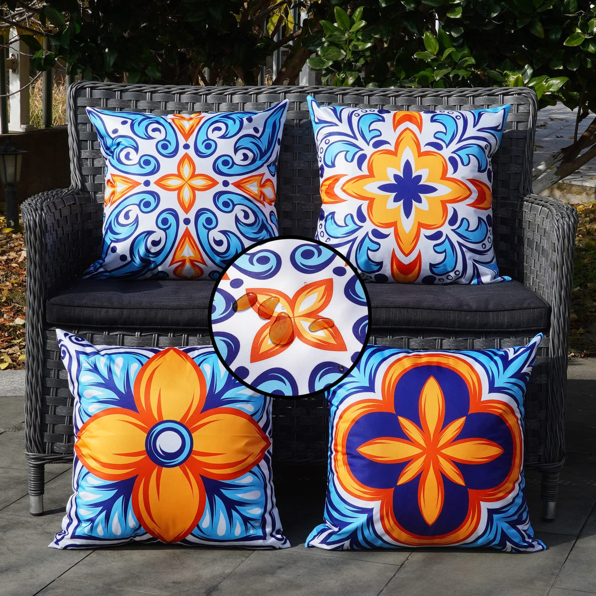 ONWAY outdoor pillow covers with waterproof fabric for patio cushions