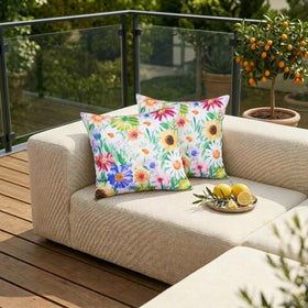 ONWAY patio decor pillow cover in yellow daisy brightens any seating area.