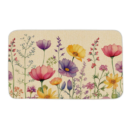 ONWAY floral door mat with pink and purple flowers for indoor and outdoor use