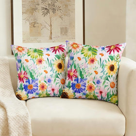 ONWAY waterproof pillow cover for outdoor use with yellow daisy protects cushions from the elements.