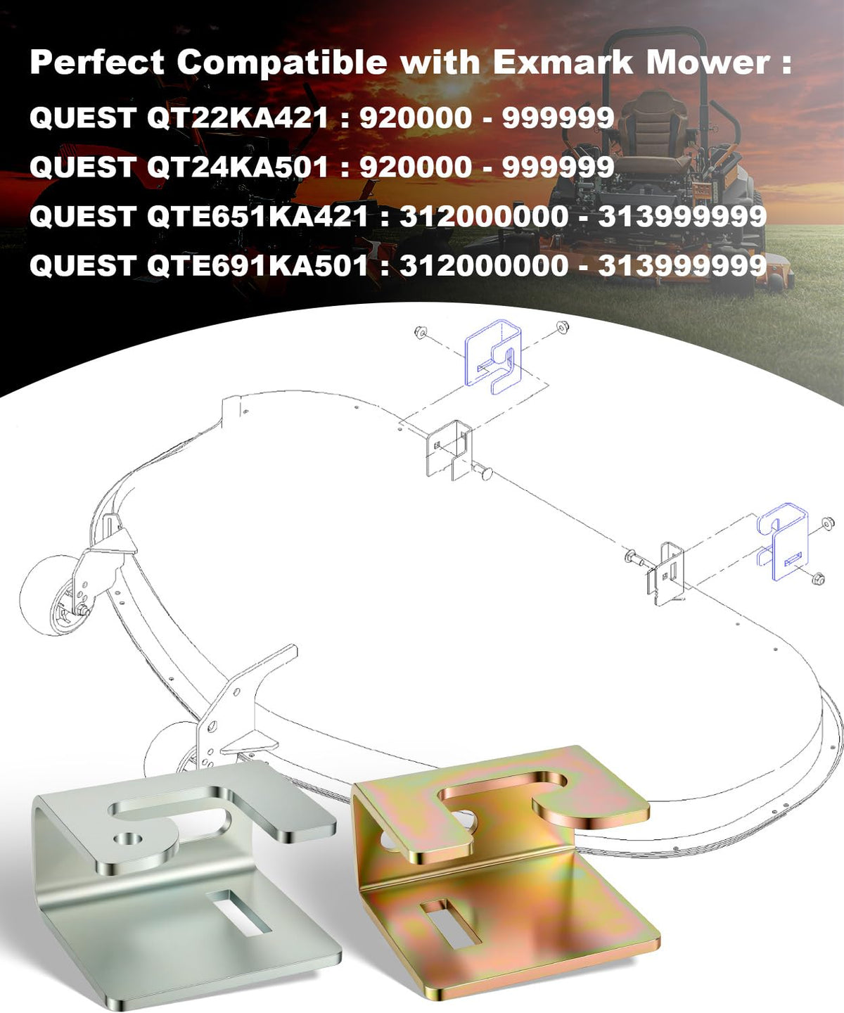 ONYUOKU Toro TimeCutter 42-inch bracket offers durable, reliable deck mounting.