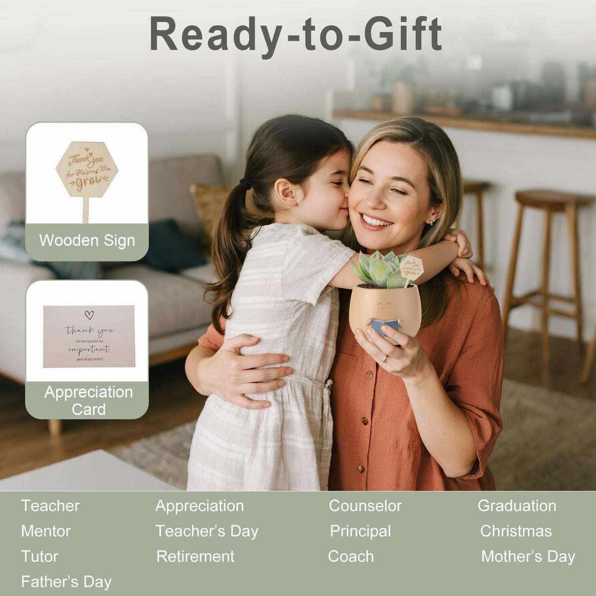 Wooden sign adds a thoughtful gifting touch.