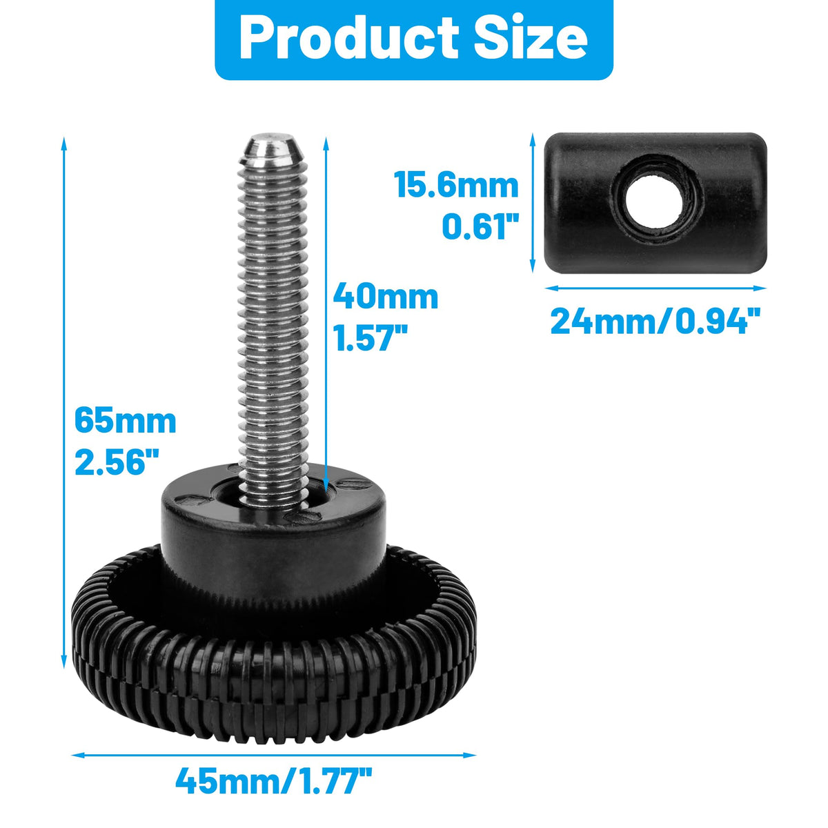 Omoojee SPX1600PN knob set ready for tool-free installation