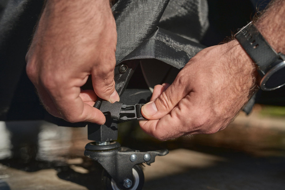 Ooni cover storage pouch shows convenient storage when not in use.