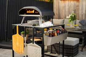Ooni outdoor table work surface fits ovens for a seamless station.