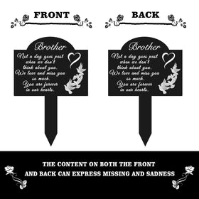 Oooct brother remembrance marker suits gravesites, gardens, yards, or patios with grace.