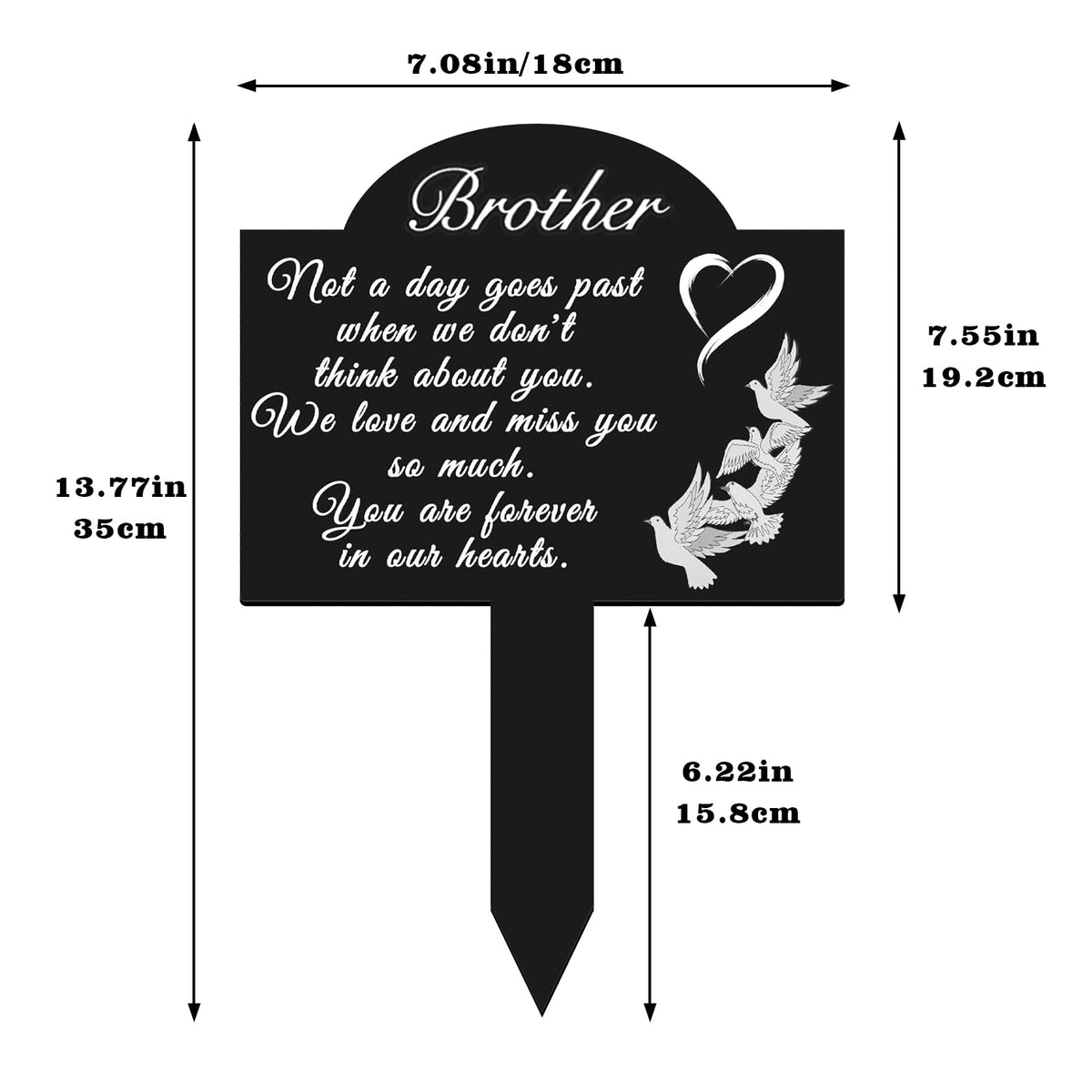 Oooct square black plaque with engraved text adds a lasting graveside memorial.