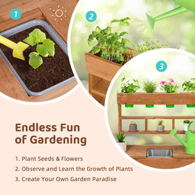 OOOK potting bench accessories including flower pots for hands-on learning.