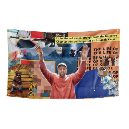 OOOYIY The Old Kanye flag 3x5 feet ready for dorm wall decor with vivid colors.