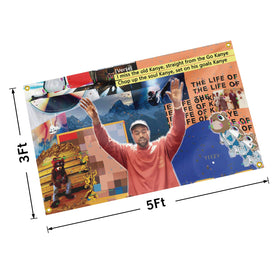 OOOYIY The Old Kanye flag with brass grommets for sturdy outdoor or indoor hanging.