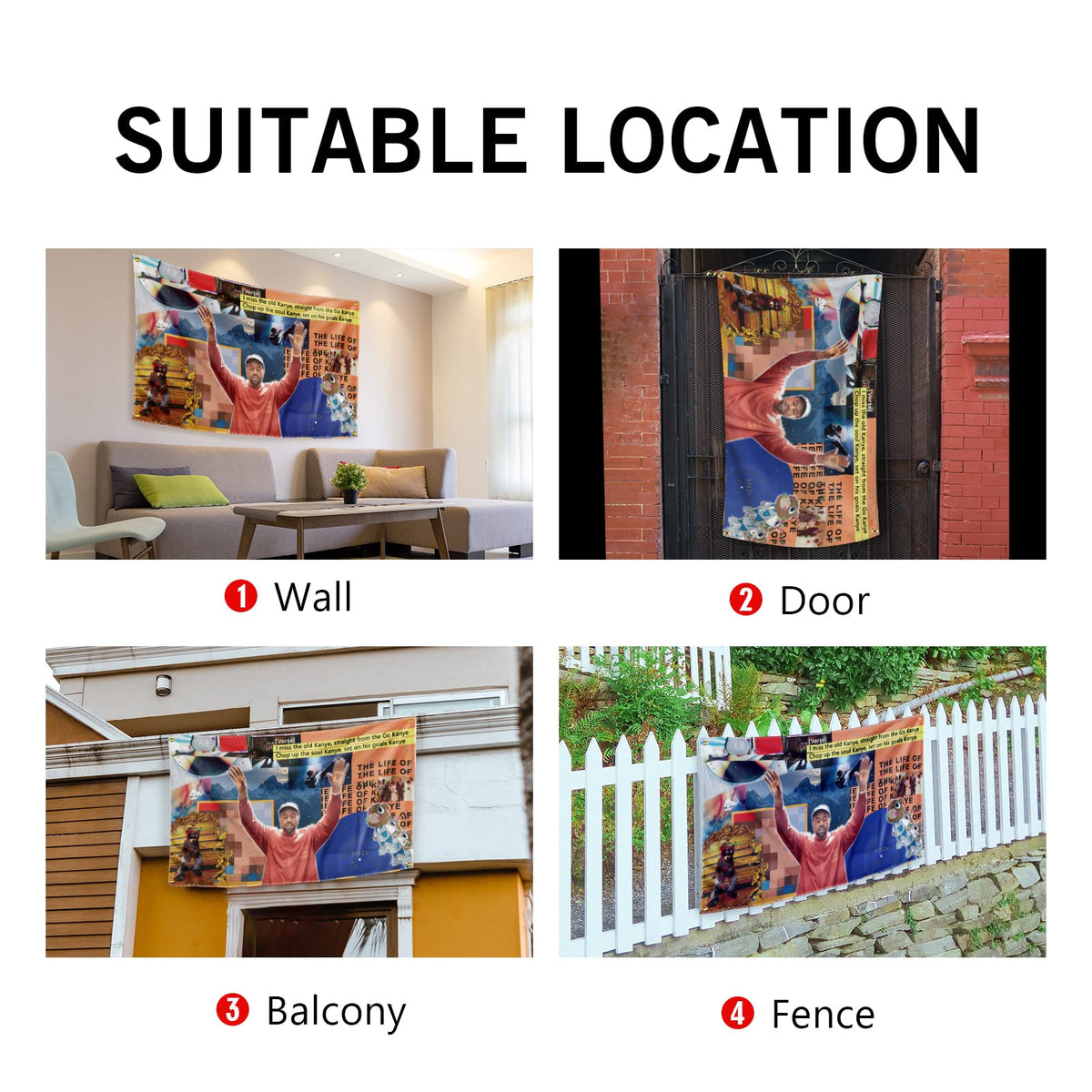 OOOYIY The Old Kanye flag is ideal for dorm rooms and living spaces.