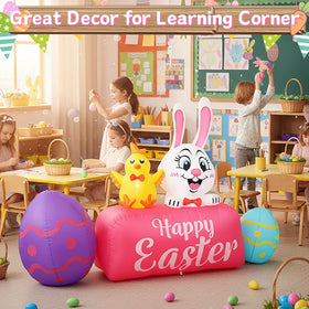 Opemon Easter inflatable chick adds playful charm to porch.