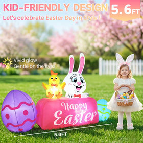 Opemon Easter inflatable color eggs brighten daytime garden display.