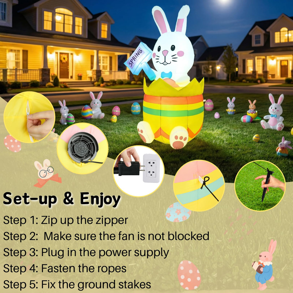 Opemon outdoor Easter decor for front yards, gardens, and seasonal gifting