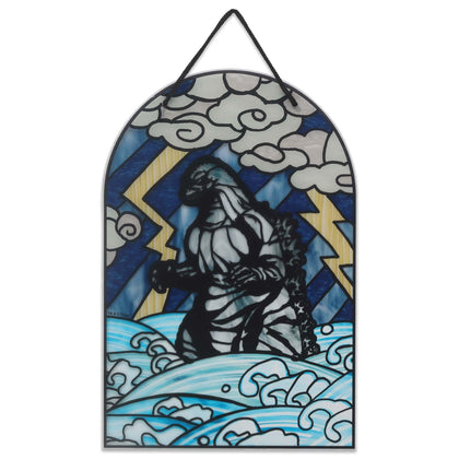 Open Road Brands Godzilla hanging acrylic wall decor with stained glass finish for dramatic indoor display.