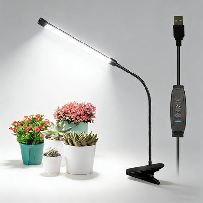 OPENBEAUTY LED Grow Light supports seedling growth with timer and adjustable arm.