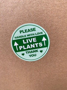 Ophisdesk peel-and-stick stickers on packaging to label fresh plants clearly.