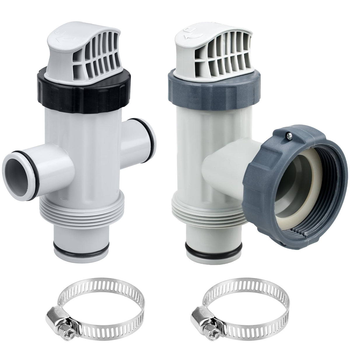 Ophjerg dual split hose plunger valve for Intex pools with easy flow control