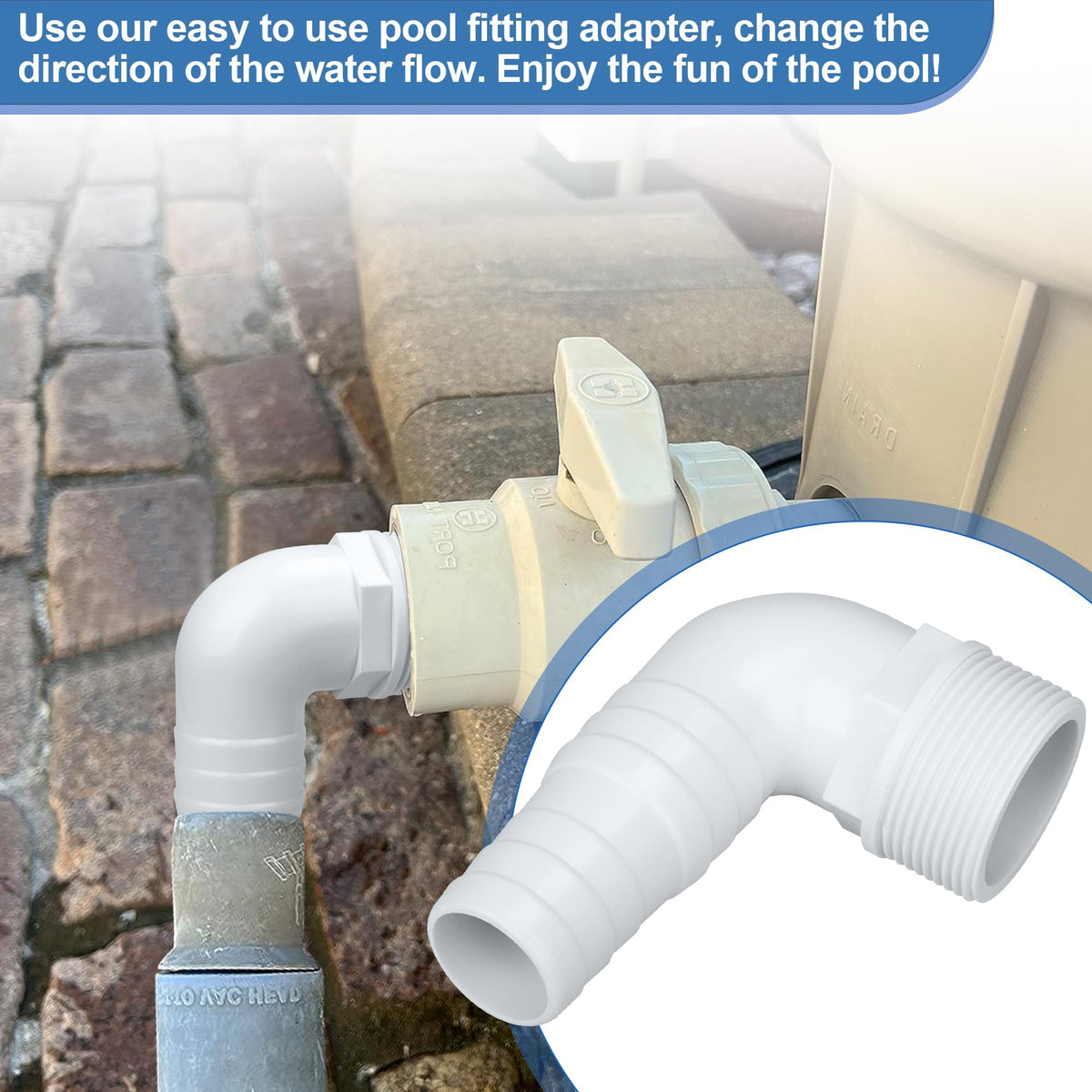 Ophjerg easy-install hose connector for reliable above-ground pool setup
