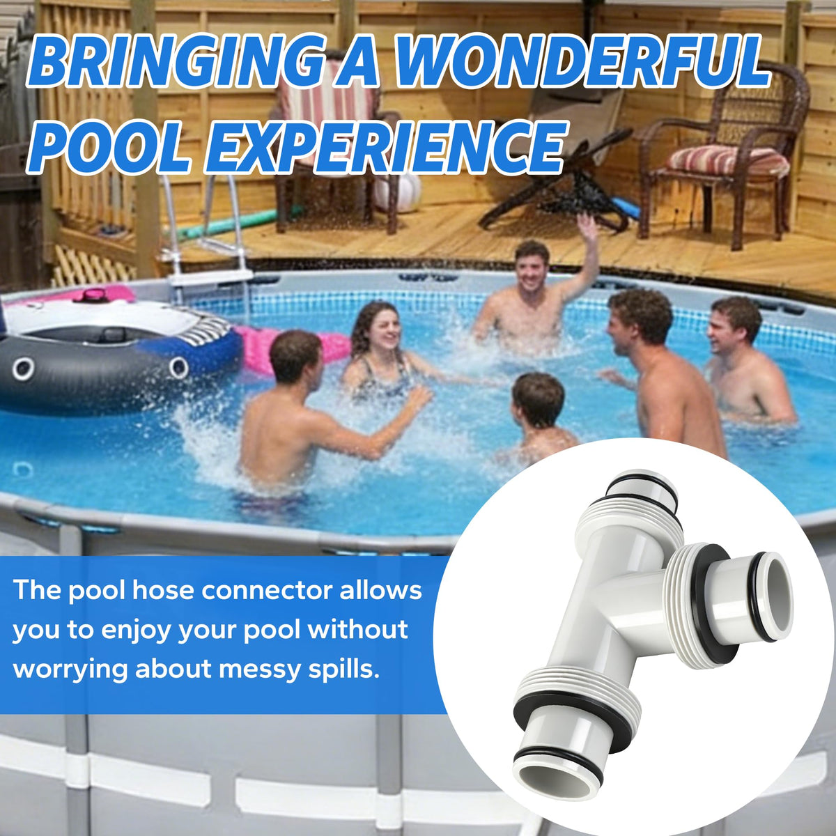Ophjerg ideal for above-ground pool systems including filter pumps and saltwater setups.
