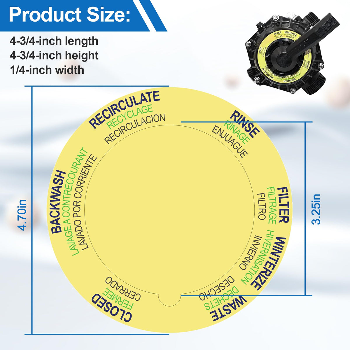 Ophjerg Tagelus valve label top mount helps keep pool controls clear.