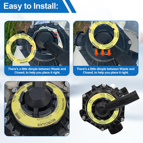 Ophjerg UV-resistant vinyl valve label resists outdoor pool exposure.