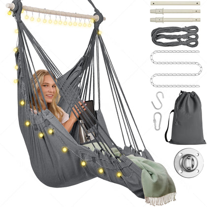 OPILOTECH Hammock Swing Chair setup kit enables quick installation.
