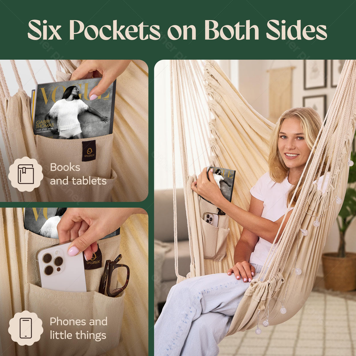OPILOTECH hammock chair spreader bar supports up to 350 lbs