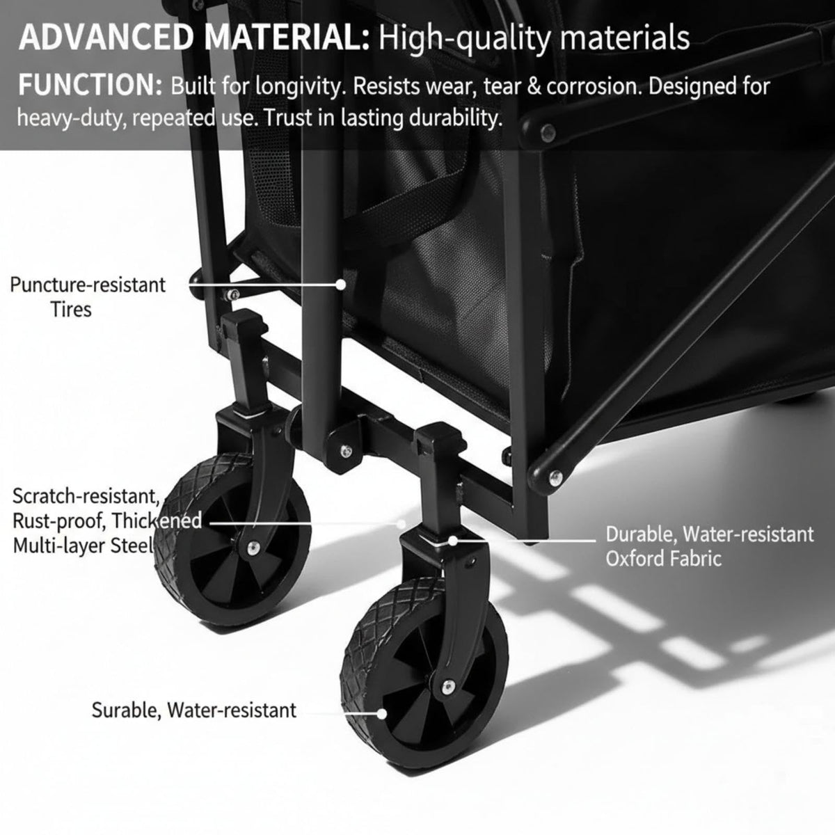 Opkkcun multi-use cart suits yard work, camping, and trips.