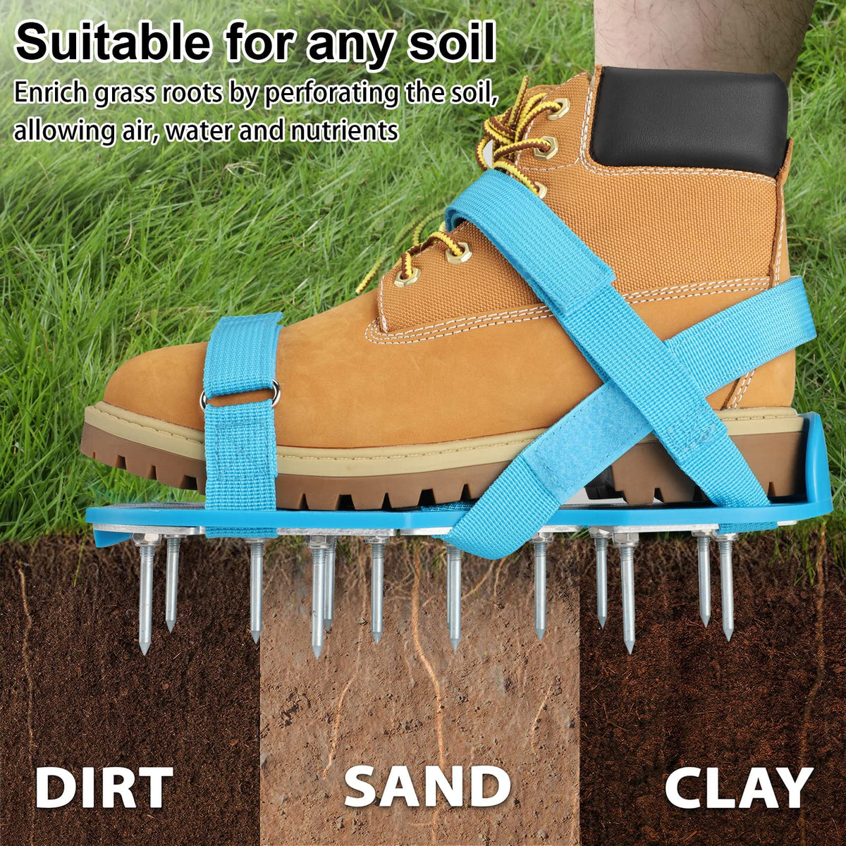 Using Opmeiro shoes can offer a light leg workout while tending the lawn.