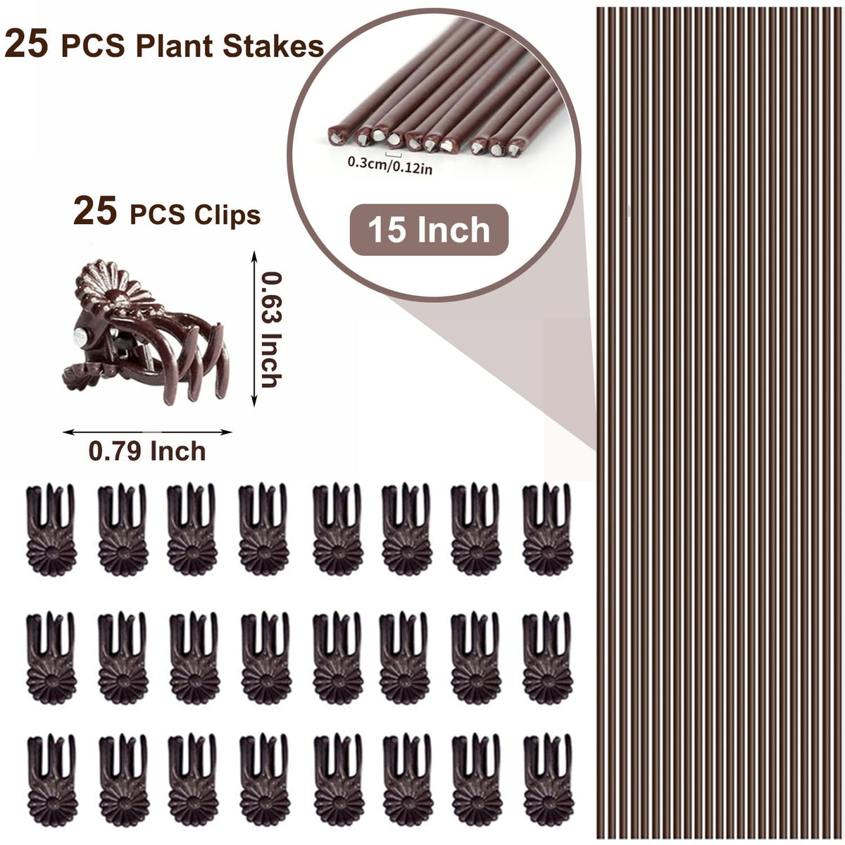 OPPERLLY 25-pack clips securely fix stems for lush foliage.