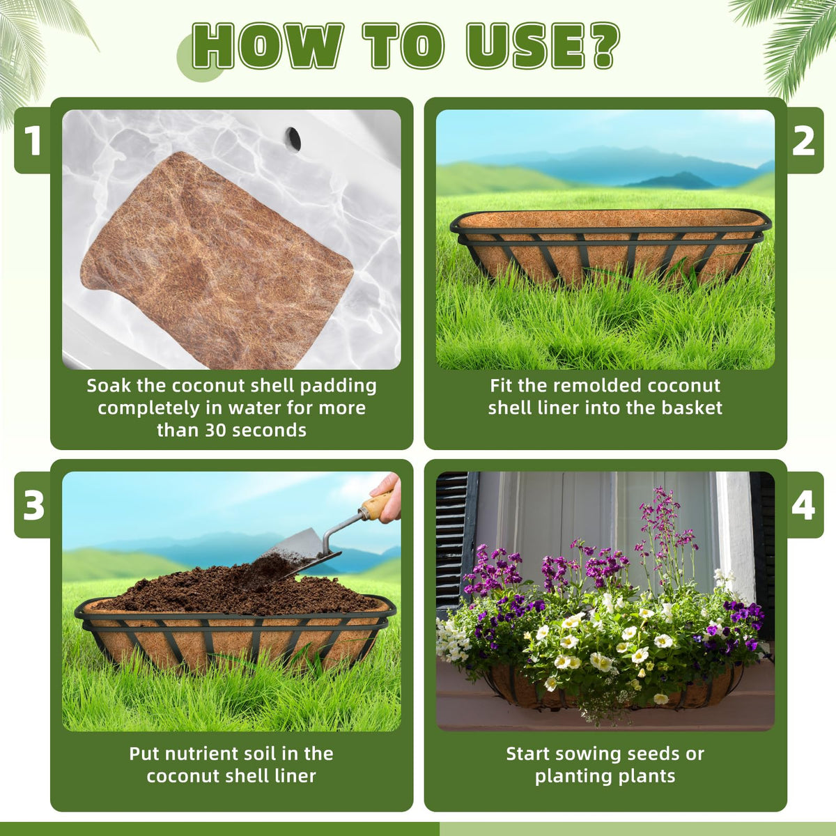 Oppiiwee 36-inch coconut coir planter-box liner is an eco-friendly garden solution