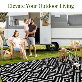 OPPODREAM rug on porch with kids playing nearby