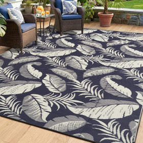 OPPODREAM reversible outdoor rug 5x7 with dual-color option for versatile patio styling.
