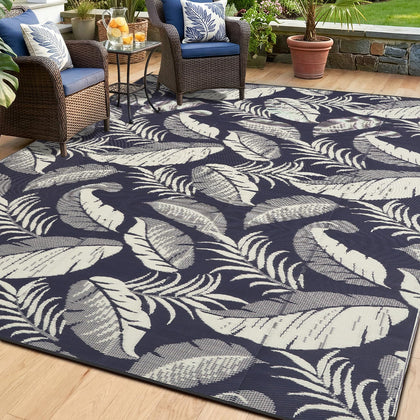 OPPODREAM reversible outdoor rug 5x7 with dual-color option for versatile patio styling.