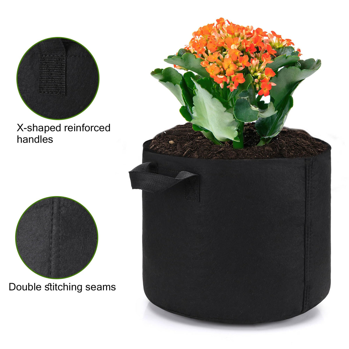 OPPOLIFE grow bags with root-aeration design promoting healthy root growth